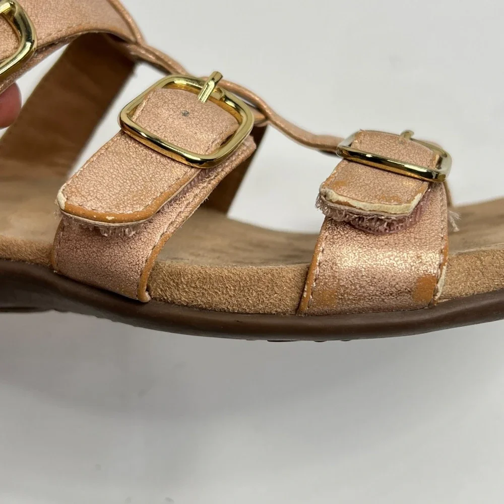 VIONIC 9 Adjustable Pink Slide Sandals - Misa Summer Vacation Open Toe‎ Casual